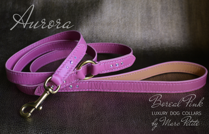 Swarovski Dog  Leash Aurora Boreal Pink