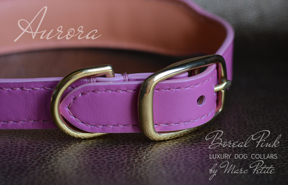 Swarovski Dog Collar & Leash Aurora Boreal Pink