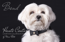 Load image into Gallery viewer, Christmas Leather Dog Bow Tie Black