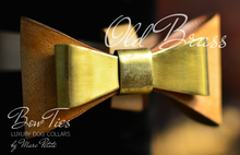 Load image into Gallery viewer, Old Brass Leather Dog Bow Tie